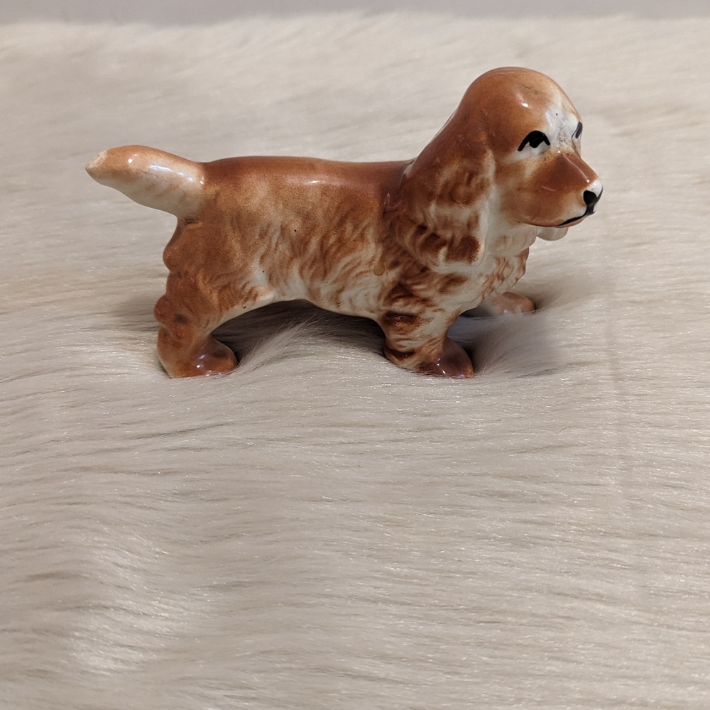 Vintage MCM glazed ceramic cocker spaniel figurine